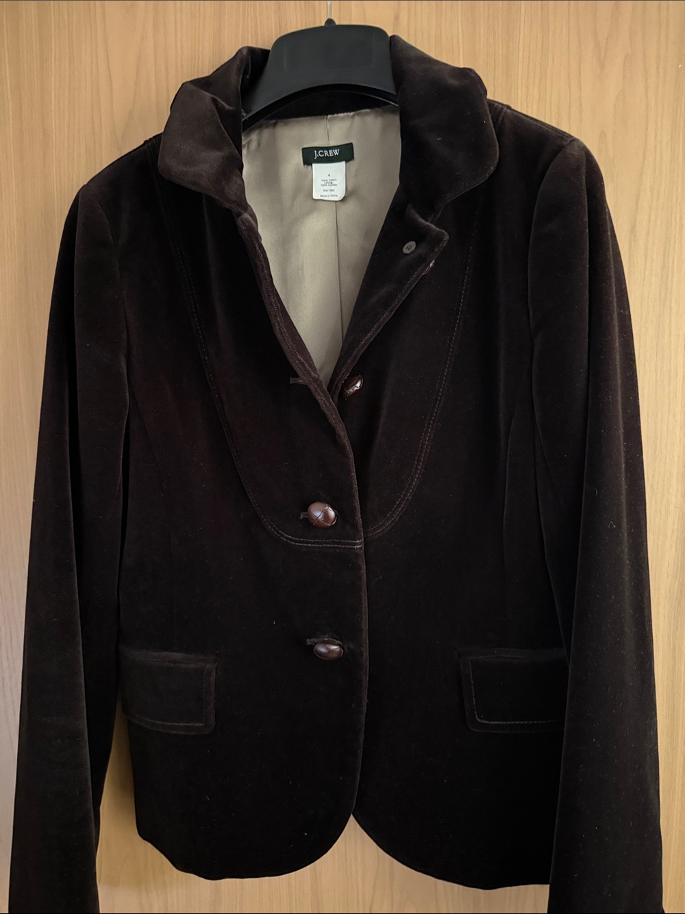 J. Crew Women's Dark Brown Velvet Blazer